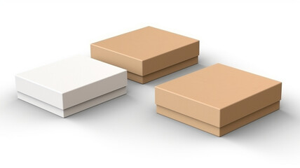 3d rendering of a stack of white boxes isolated in white background generativa IA