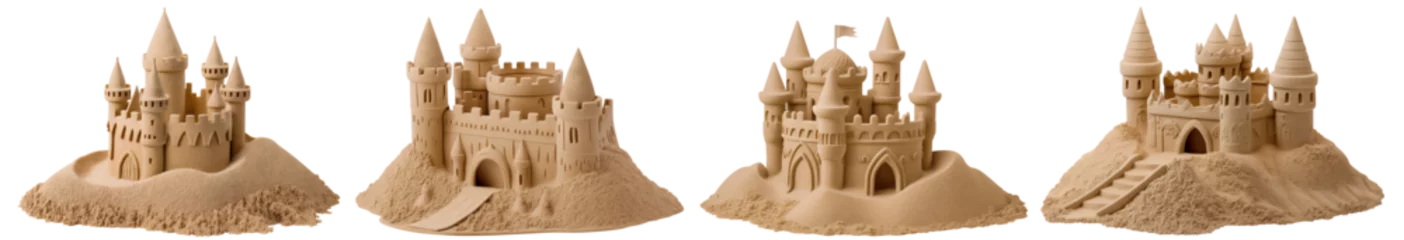 Foto op Plexiglas Set of sand castles cut out © Yeti Studio