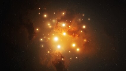 Star cluster with cosmic nebula. Beautiful constellation. The birth of stars in the galaxy. Beauty...