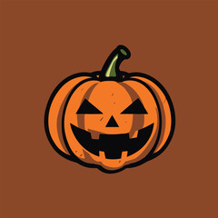 halloween pumpkin grinning vector illustration