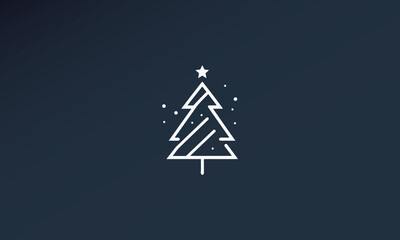 XMAS Christmas tree vector minimalistic logo