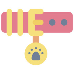 Vector Icon Pet Collar, Accessories, Leash, Animal, Protection, Dog
