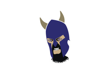 Warrior Face, Viking Head, Viking Face, Viking horn helmet warrior, Vector, Warrior face Silhouette, gym and fitness logo