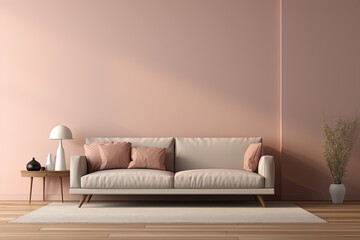 Modern Minimal clean clear contemporary living room home interior design daylight background,beige white sofa couch in living room - obrazy, fototapety, plakaty