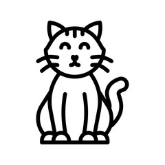 Cat icon set style collection in line, solid, flat, flat line style on white background