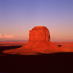 Monument Valley red landscape and sunset