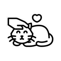 Loving cat icon set style collection in line, solid, flat, flat line style on white background