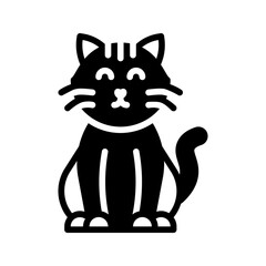 Cat icon set style collection in line, solid, flat, flat line style on white background