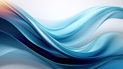 Azure Symphony Creation of Abstract Waves and Lines on Blue Canvas Generative AI