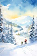 winter landscape in the mountains