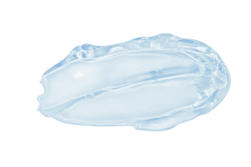 smear of transparent blue cosmetic gel. On an empty background.