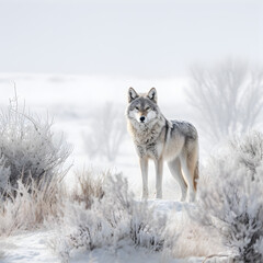 Obraz premium gray wolf in snow