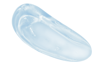 smear of transparent blue cosmetic gel. On an empty background.