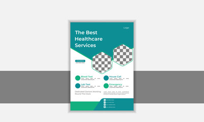 Vector medical healthcare flyer template design