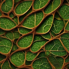 A microscope view of intricate cellular structures in a leaf, revealing the beauty of plant biology1