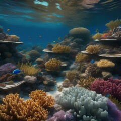 Naklejka na ściany i meble A computer-generated visualization of a thriving and biodiverse coral reef ecosystem5