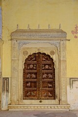 Interior of Galtaji Temple Jaipur, Rajasthan, India