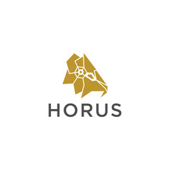 Fototapeta premium Horus egyptian god logo icon design template. elegant luxury gold flat vector 