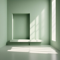 Fototapeta premium empty room with white wall and window