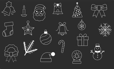 Set Of Christmas Icon Illustration