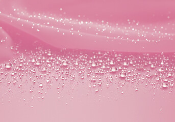 Obraz premium ピンクのソフトな背景 透明感のあるクリアな水滴