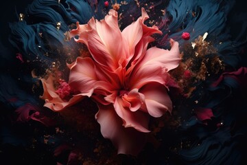 Mysterious abstraction using flower petals - obrazy, fototapety, plakaty