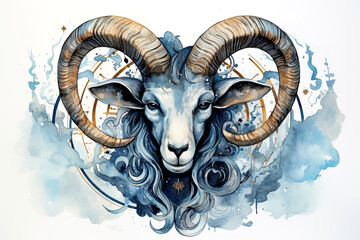 Capricorn  zodiac sign. Astrology calendar. Esoteric horoscope and fortune telling concept