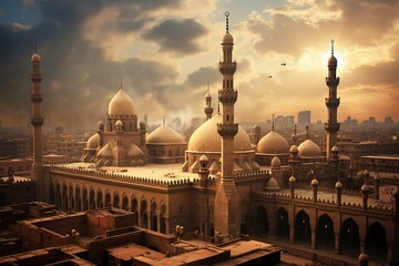 Cairo mosques. Generative AI - obrazy, fototapety, plakaty