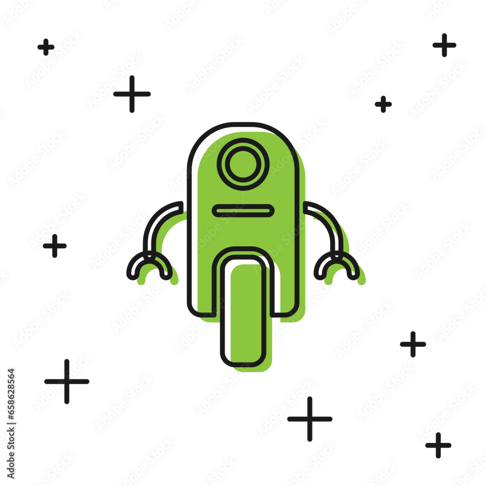 Poster black robot icon isolated on white background. artificial intelligence, machine learning, cloud comp