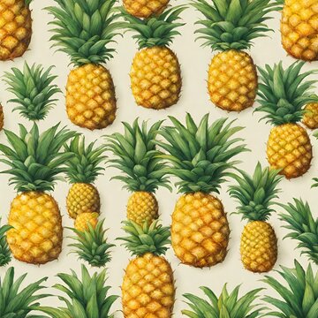 pattern with pineapple  ,pineapple picture  ai generated.