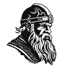 Viking logo, black and white, AI generated Image - obrazy, fototapety, plakaty