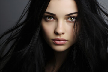 Naklejka premium young and beautiful indian woman showing hair.