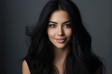 Naklejka premium young and beautiful indian woman showing hair.