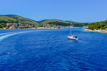 Fototapeta na wymiar Cruise to Kefalonia is a Greek island for summer holidays