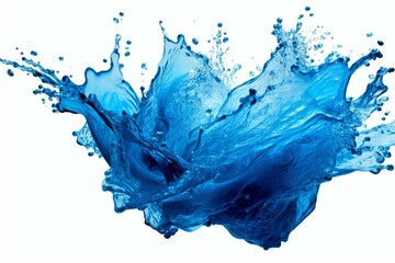 Splash of blue liquid wave in water. Generative AI