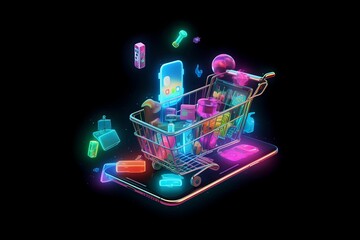 Connected Commerce: How AI Shapes The Shopping Process - obrazy, fototapety, plakaty