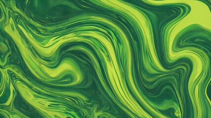 Green Psychedelic Swirls: Colorful Abstract Fluid Art for Surreal Trippy Backgrounds