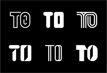 Set of letter TO logos. Abstract logos collection with letters. Geometrical abstract logos