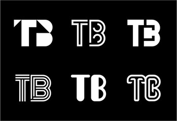 Set of letter TB logos. Abstract logos collection with letters. Geometrical abstract logos