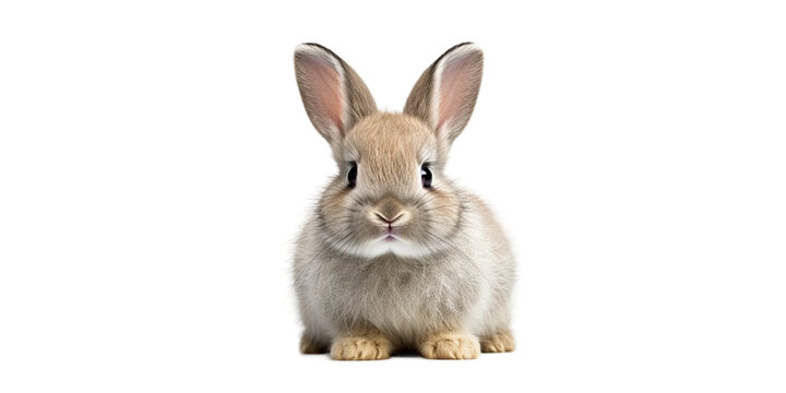 Cute Rabbit - Transparent Background Rabbit Transparent. rabbit ear up, lying, isolated on white
