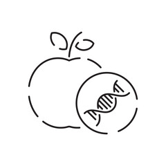 Genetic Engineering Symbol vector line Icon. Biochemistry and Genetics. Stroke Pictogram Graphic for Web Design. High-Quality Outline Vector Symbol Concept