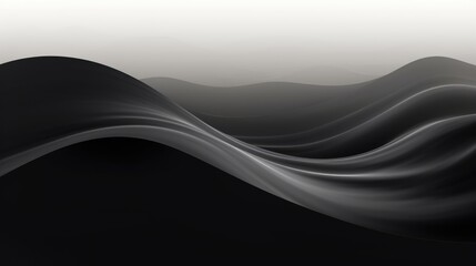 Fototapeta premium Black waves abstract background design. Black Friday Sale concept. Modern premium wavy texture for banner, business backdrop. Luxurious shiny elegant wave illustration.