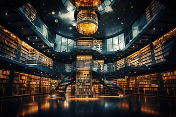 Explore the rich world of knowledge in this modern library. With its impressive architecture and...