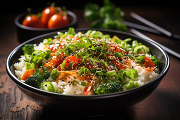 a bowl of rice and vegetables