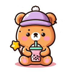 Bear with bubble tea