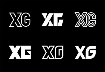 Fototapeta premium Set of letter XG logos. Abstract logos collection with letters. Geometrical abstract logos