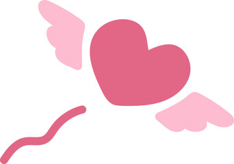 Heart fly away illustration