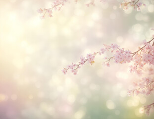Nature background. Spring flowers in soft colors. AI