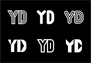Set of letter YD logos. Abstract logos collection with letters. Geometrical abstract logos