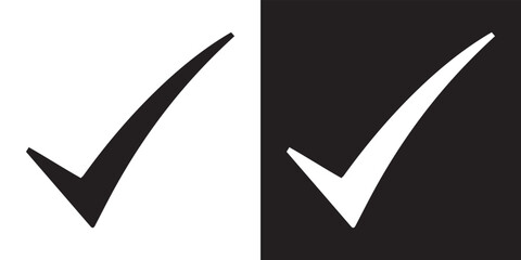 Check mark icon vector. Check mark sign symbol in trendy flat style. Check mark vector icon illustration isolated on white and black background